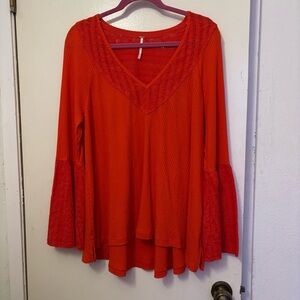 Free People Scarlet Lace V-Neck Blouse